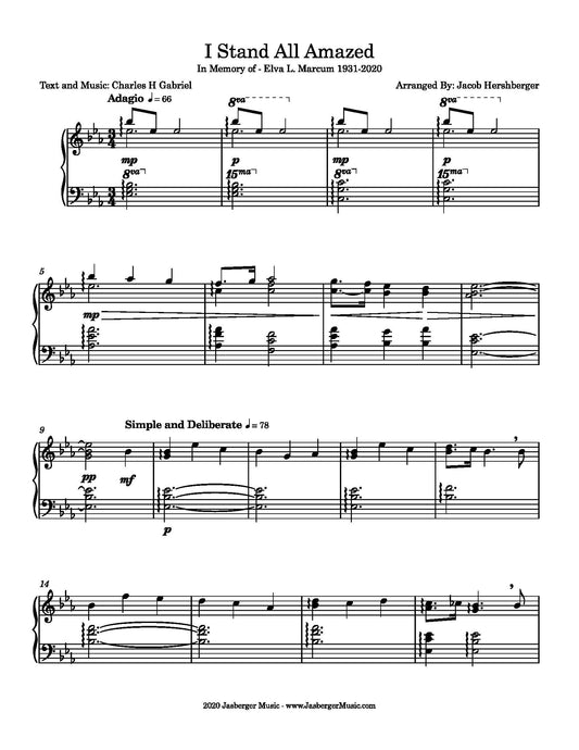 I Stand All Amazed Piano Solo - Jasberger Music