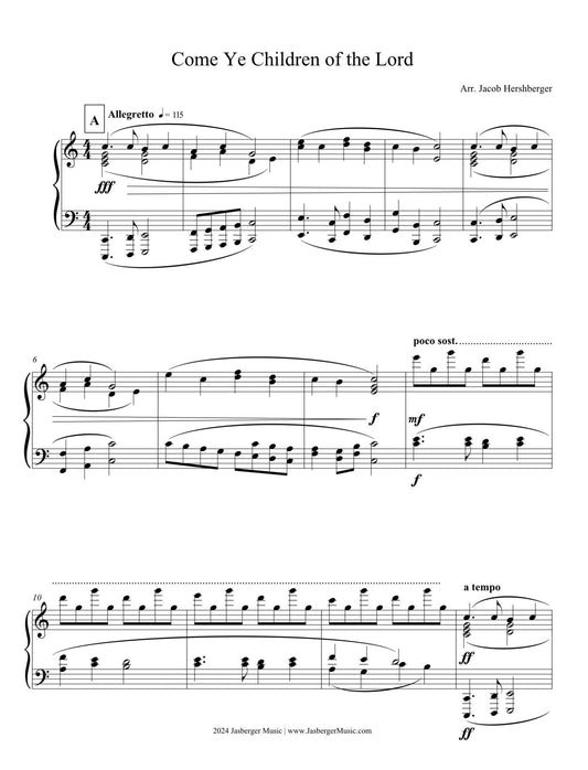 Come, Ye Children of the Lord - Piano Solo - Jasberger Music