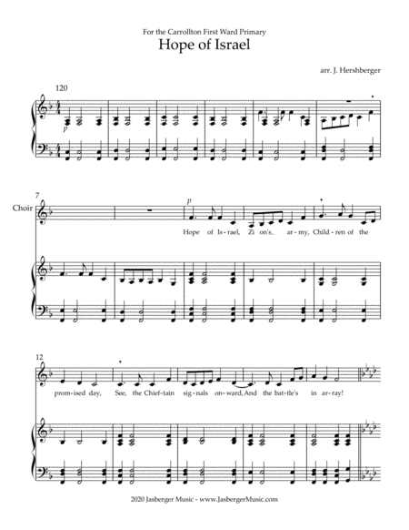 Hope of Israel - Beginner Choir, Children's Choir, Small Choir - Jasberger Music