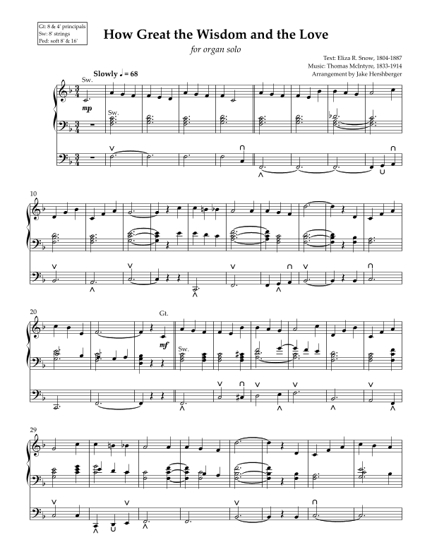 How Great the Wisdom and the Love Organ Prelude Solo - Jasberger Music