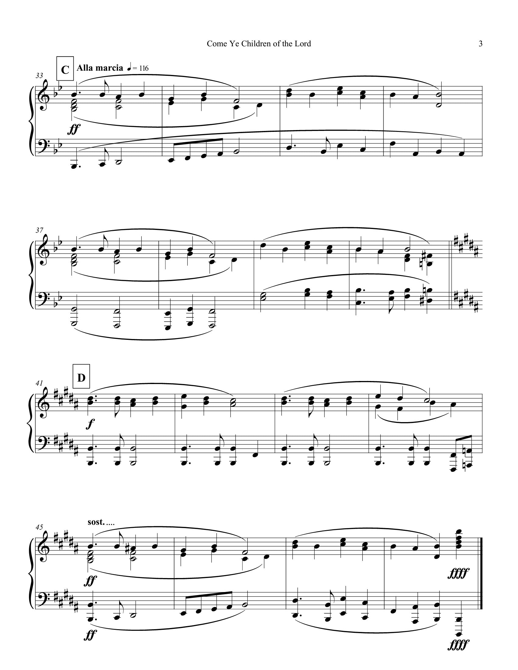 Come, Ye Children of the Lord - Piano Solo - Jasberger Music